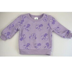 Disney Baby Minnie Mouse Sweatshirt Purple Toddler Pullover Size 9M NWOT
